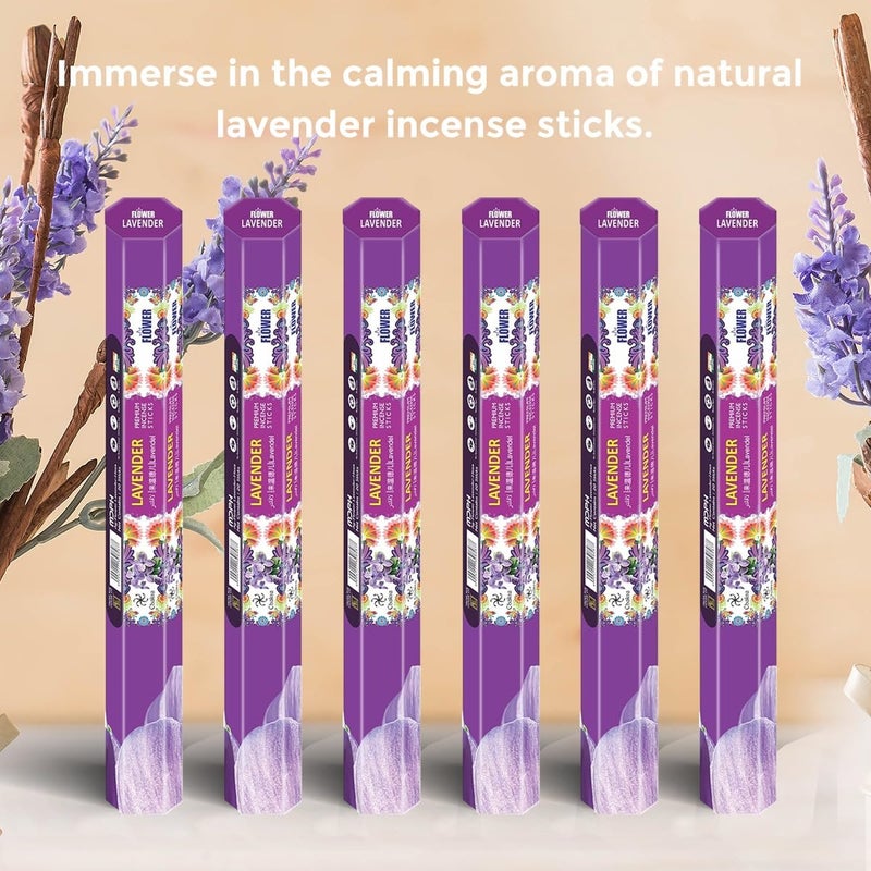 Chakra Lavender Incense Sticks â€“ Pack of 6 (120 Sticks Total) | Natural Hand-Rolled Aromatherapy Sticks for Relaxation, Meditation & Air Purifying - Image 3